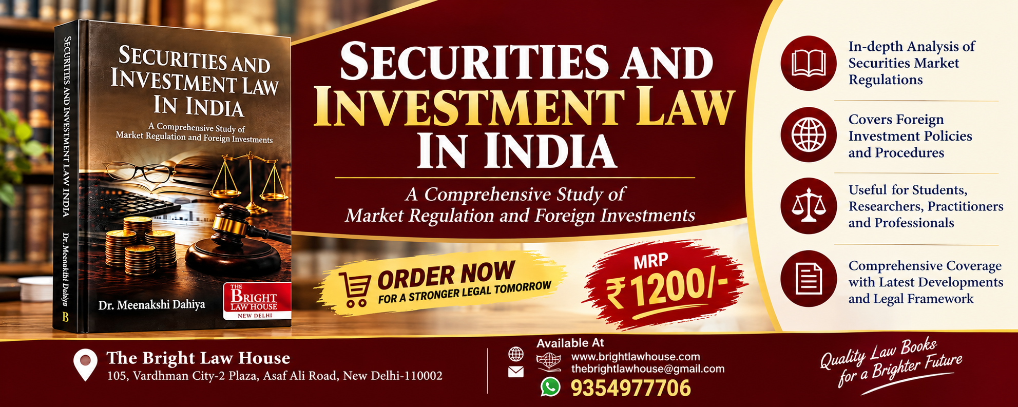 Dr. Meenakshi Dahiya: Securities & Investment Law In India