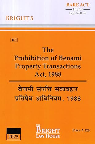 Prohibition of Benami Property Transactions Act, 1988 (Diglot) [English/Hindi]