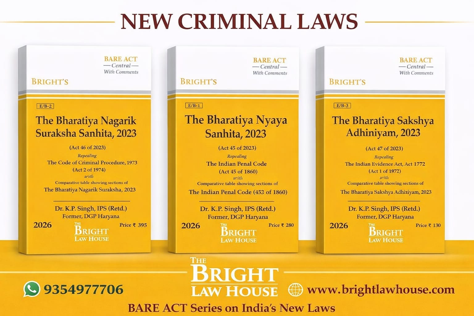 Combo Of New Criminal Laws  (Containing BNS, BNSS,BSA)