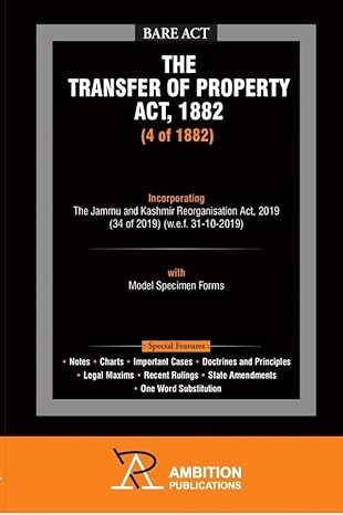 Transfer of Property Act, 1882 (Bare Act)