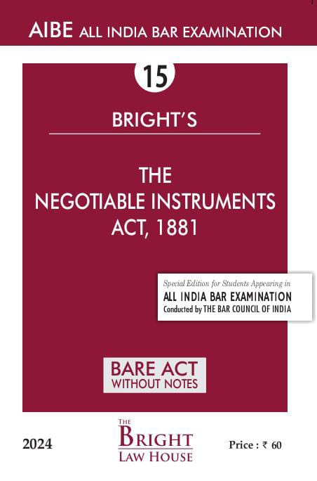 Negotiable Instruments Act, 1881 (English) Bare Act (Without Notes) For ...